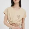 Γυναικεία Κοντομάνικο Βαμβακερό μπλουζάκι Femi Stories μπεζ -Femi Stories Εκπτώσεις unnamed file 1057