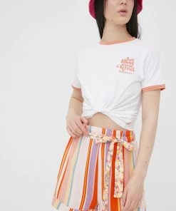 Γυναικεία Κοντομάνικο Βαμβακερό μπλουζάκι Femi Stories άσπρο -Femi Stories Εκπτώσεις unnamed file 1138