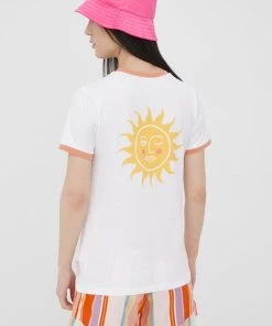 Γυναικεία Κοντομάνικο Βαμβακερό μπλουζάκι Femi Stories άσπρο -Femi Stories Εκπτώσεις unnamed file 1139