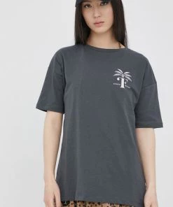 Γυναικεία Κοντομάνικο Βαμβακερό μπλουζάκι Femi Stories γκρι -Femi Stories Εκπτώσεις unnamed file 1143