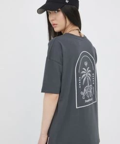 Γυναικεία Κοντομάνικο Βαμβακερό μπλουζάκι Femi Stories γκρι -Femi Stories Εκπτώσεις unnamed file 1144