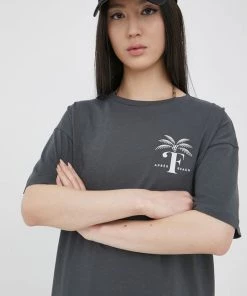 Γυναικεία Κοντομάνικο Βαμβακερό μπλουζάκι Femi Stories γκρι -Femi Stories Εκπτώσεις unnamed file 1145