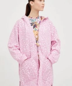 Γυναικεία Με φερμουάρ Μπλούζα Femi Stories Lovin ροζ, με κουκούλα