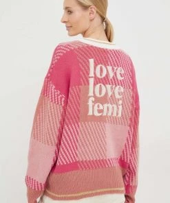 Γυναικεία Με φερμουάρ Πλεκτή ζακέτα Femi Stories Lenti ροζ -Femi Stories Εκπτώσεις unnamed file 13