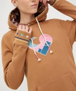 Γυναικεία Χωρίς φερμουάρ Μπλούζα Femi Stories Till καφέ, με κουκούλα