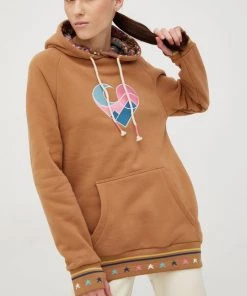 Γυναικεία Χωρίς φερμουάρ Μπλούζα Femi Stories Till καφέ, με κουκούλα -Femi Stories Εκπτώσεις unnamed file 136