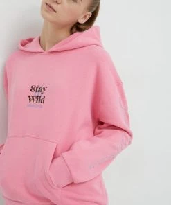 Γυναικεία Χωρίς φερμουάρ Μπλούζα Femi Stories ροζ, με κουκούλα