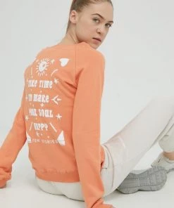 Γυναικεία Χωρίς φερμουάρ Βαμβακερή μπλούζα Femi Stories χρώμα: πορτοκαλί,