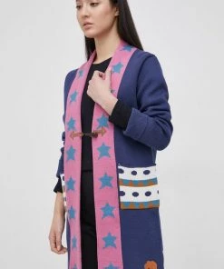 Γυναικεία Με φερμουάρ Πλεκτή ζακέτα Femi Stories χρώμα: ναυτικό μπλε