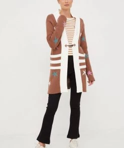 Γυναικεία Με φερμουάρ Πλεκτή ζακέτα Femi Stories Gilla καφέ