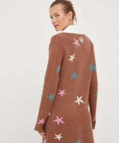 Γυναικεία Με φερμουάρ Πλεκτή ζακέτα Femi Stories Gilla καφέ -Femi Stories Εκπτώσεις unnamed file 214