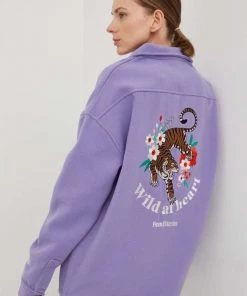 Femi Stories Εκπτώσεις 30 Γυναικεία Πουκάμισα Πουκάμισο από μείγμα μαλλιού Femi Stories Balu μοβ