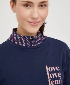 Γυναικεία Κοντομάνικο Βαμβακερό μπλουζάκι Femi Stories Manuel ναυτικό μπλε -Femi Stories Εκπτώσεις unnamed file 254