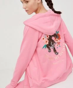 Γυναικεία Με φερμουάρ Μπλούζα Femi Stories Andel ροζ, με κουκούλα