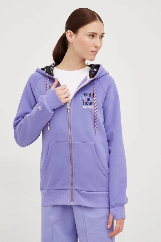 Γυναικεία Με φερμουάρ Μπλούζα Femi Stories Ini μοβ, με κουκούλα 5 Γυναικεία Με φερμουάρ Μπλούζα Femi Stories Ini μοβ, με κουκούλα - Image 4