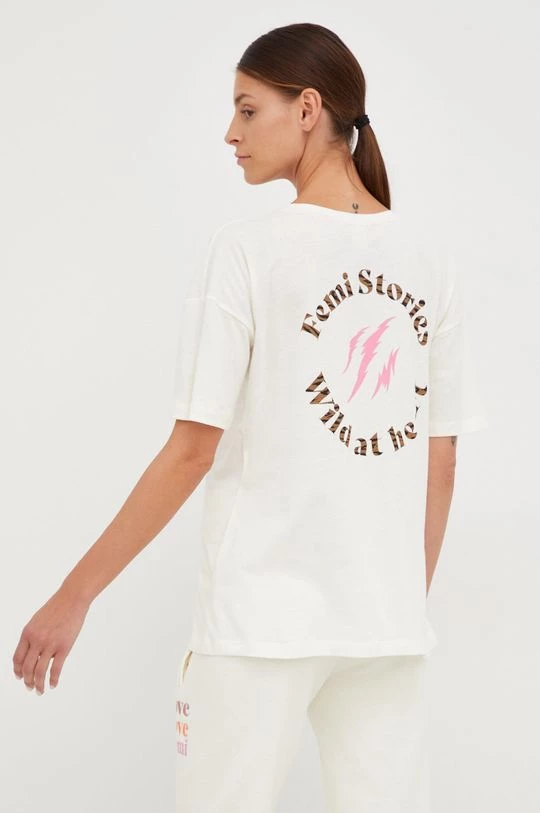 Γυναικεία Κοντομάνικο Βαμβακερό μπλουζάκι Femi Stories μπεζ 3 Γυναικεία Κοντομάνικο Βαμβακερό μπλουζάκι Femi Stories μπεζ