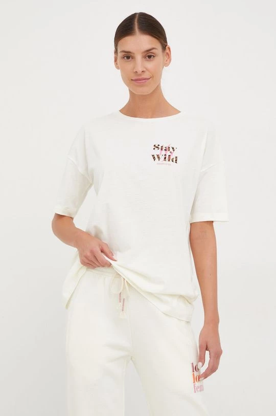 Γυναικεία Κοντομάνικο Βαμβακερό μπλουζάκι Femi Stories μπεζ 5 Γυναικεία Κοντομάνικο Βαμβακερό μπλουζάκι Femi Stories μπεζ - Image 3