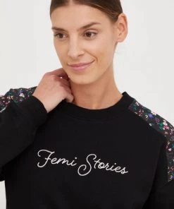 Γυναικεία Χωρίς φερμουάρ Βαμβακερή μπλούζα Femi Stories χρώμα: μαύρο, -Femi Stories Εκπτώσεις unnamed file 319