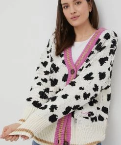 Femi Stories Εκπτώσεις 32 Γυναικεία Με φερμουάρ Πλεκτή ζακέτα Femi Stories χρώμα: άσπρο