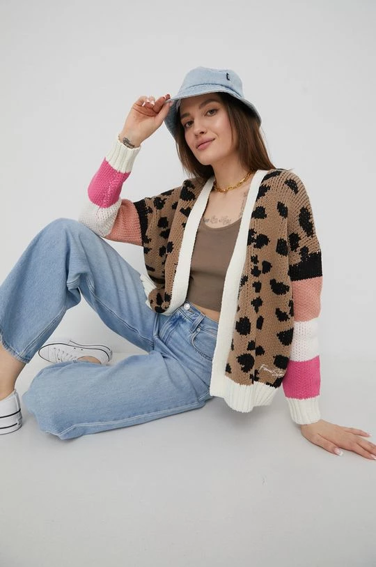 Γυναικεία Με φερμουάρ Πλεκτή ζακέτα Femi Stories χρώμα: καφέ 3 Γυναικεία Με φερμουάρ Πλεκτή ζακέτα Femi Stories χρώμα: καφέ