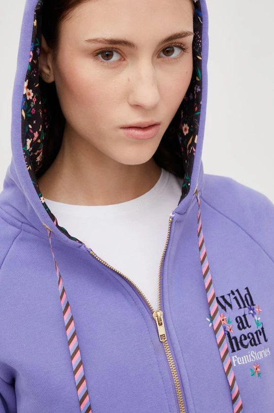 Γυναικεία Με φερμουάρ Μπλούζα Femi Stories Ini μοβ, με κουκούλα 6 Γυναικεία Με φερμουάρ Μπλούζα Femi Stories Ini μοβ, με κουκούλα - Image 5