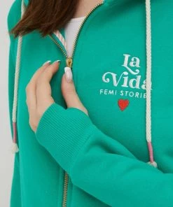 Γυναικεία Με φερμουάρ Μπλούζα Femi Stories χρώμα: πράσινο -Femi Stories Εκπτώσεις unnamed file 431