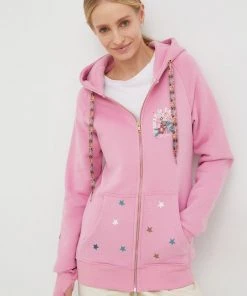 Γυναικεία Με φερμουάρ Μπλούζα Femi Stories ροζ, με κουκούλα -Femi Stories Εκπτώσεις unnamed file 48