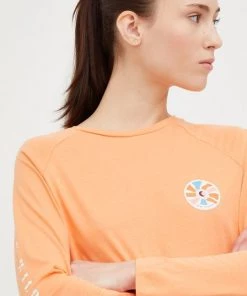 Γυναικεία Μακρυμάνικο Βαμβακερή μπλούζα με μακριά μανίκια Femi Stories Boyfriend πορτοκαλί