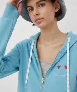 Γυναικεία Με φερμουάρ Μπλούζα Femi Stories χρώμα: τιρκουάζ -Femi Stories Εκπτώσεις unnamed file 676