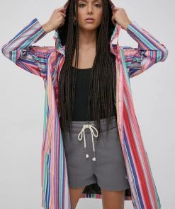 Γυναικεία Μακριά μπουφάν Αδιάβροχο μπουφάν Femi Stories χρώμα: ροζ,