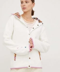 Γυναικεία Με φερμουάρ Μπλούζα Femi Stories Lesley μπεζ, με κουκούλα