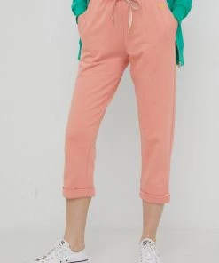 Γυναικεία Παντελόνια φόρμας Βαμβακερό παντελόνι Femi Stories χρώμα: πορτοκαλί