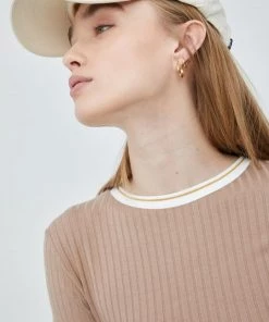 Γυναικεία Κοντομάνικο Μπλουζάκι Femi Stories μπεζ -Femi Stories Εκπτώσεις unnamed file 941