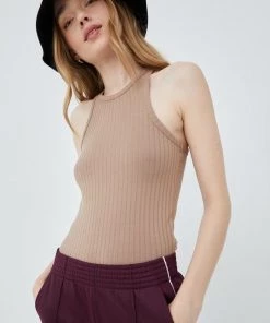 Γυναικεία Αμάνικος Top Femi Stories μπεζ